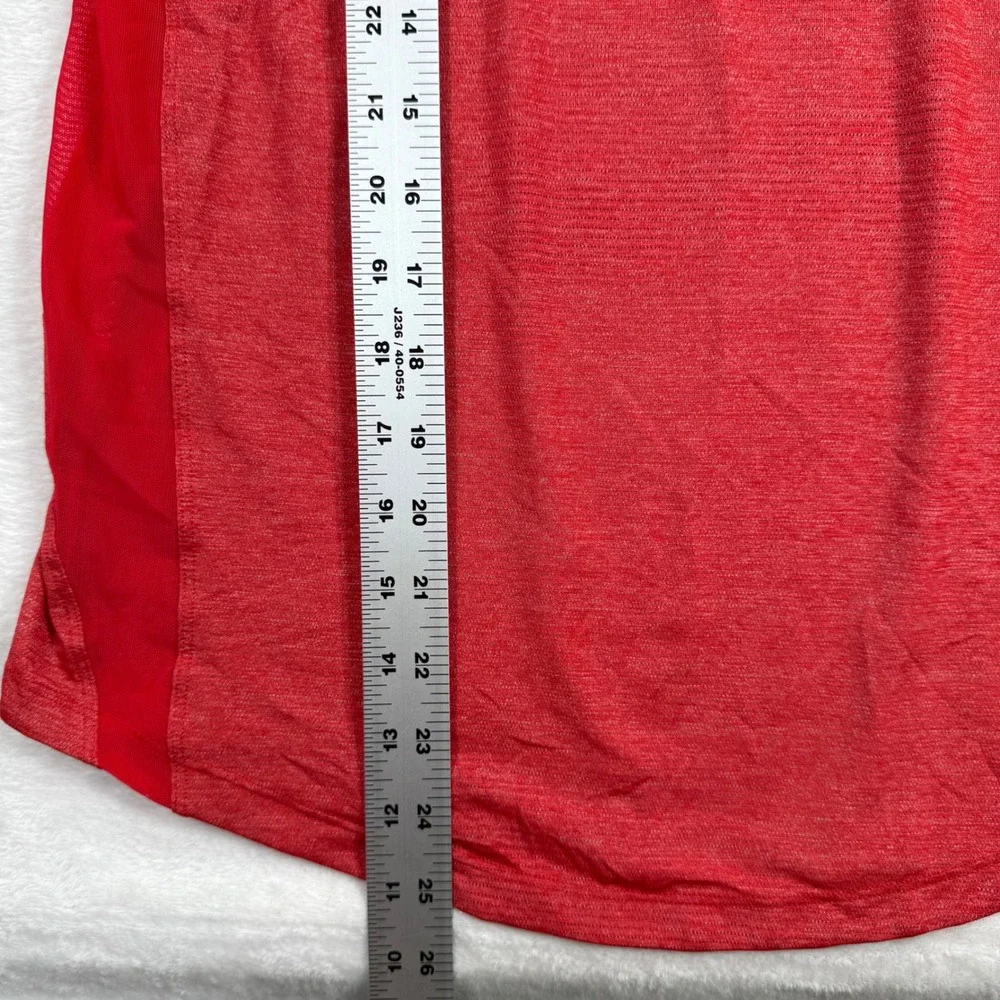 Lululemon Sculpt Tank Top Heathered Red Mesh Strappy Back High Neck Womens Gym 6